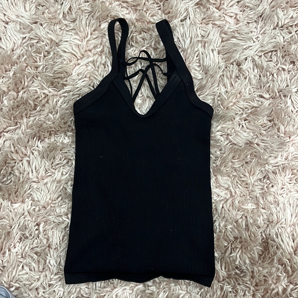 Free People Black Cami Tank Top